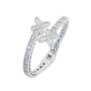 New Iced Out Bling Opened Butterfly Charm Bracelet Silver Color Zircon Insects Bangle For Men Women Hip Hop Luxury Jewelry