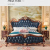 Nordic Luxury Aesthetic Bed Queen Size Cheap Cute Salon Bedroom King Bed Modern Wood Leather Camas Matrimonial Room Furniture