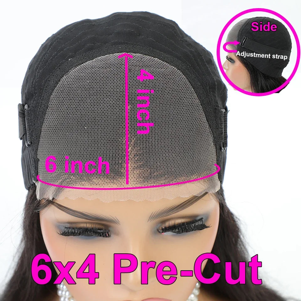 Deep Wave Glueless Wig Human Hair Ready To Wear And Go PrePlucked For Women Precut 6x4 Closure Curly Lace Front Wigs On Sale