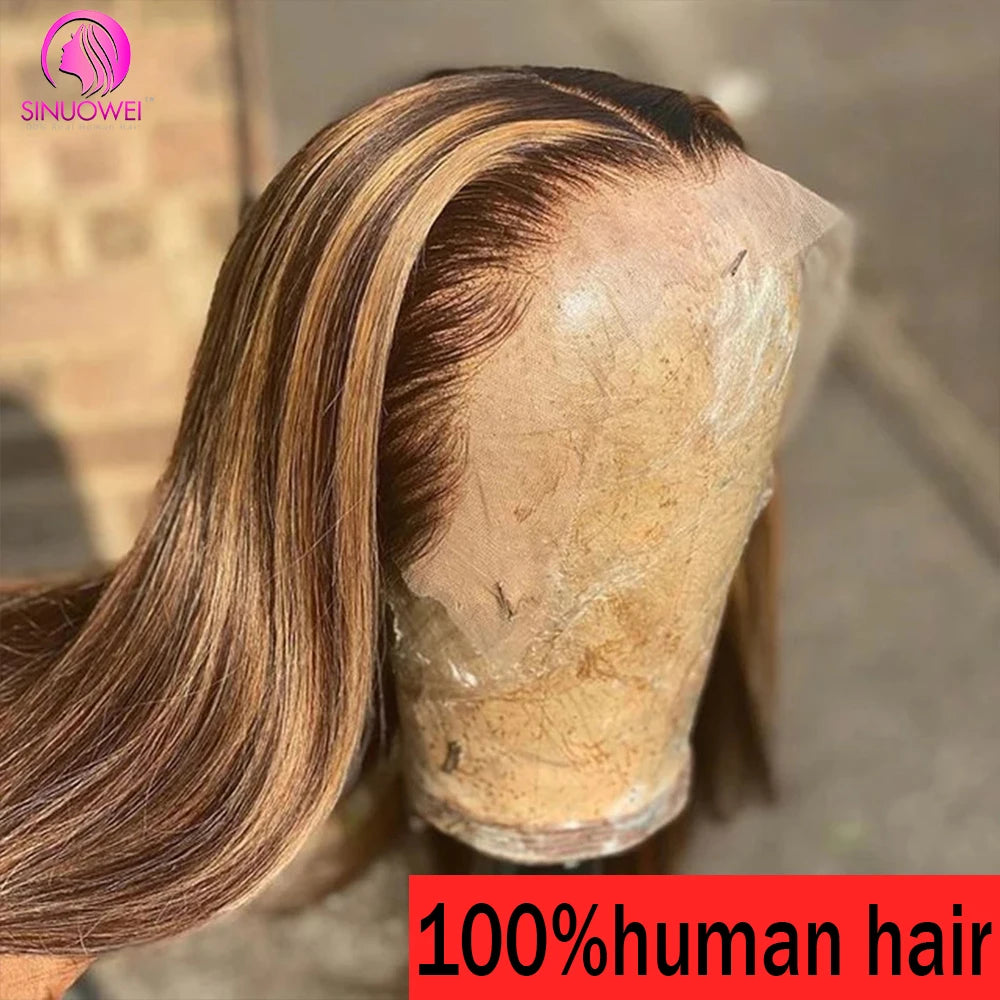 P4/27 Color Highlight Wigs 13x4 Lace Frontal Wig For Women Straight Lace Front Human Hair Wigs Preplucked Wig 100% Human Hair