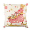 Linen Christmas Pillow Cover Snowman Elk Pillow Case 2024 Christmas Decoration for Home New Year Sofa Car Cushion Cover 45x45cm