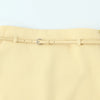 TRAFZA Women Fashion Suit Yellow V-Neck Sleeveless Belt Sngle Breasted Tops+High Waist Pocket Belt Long Skirts Female Summer Set