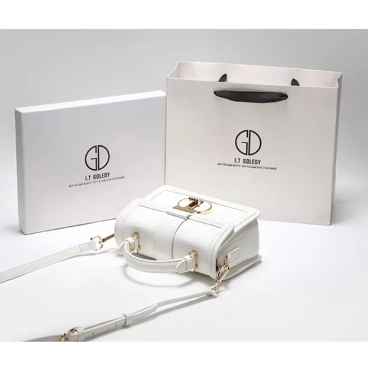 Luxury Designer Bags with High Quality Alligator Printing Leather and Delicate Metal Design Women's Portable Shoulder Bag