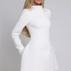 Mozision Long Sleeve Backless Sexy Mini Dress For Women Autumn Winter New O Neck High Waist A-line Club Party Sexy Dress Elegant