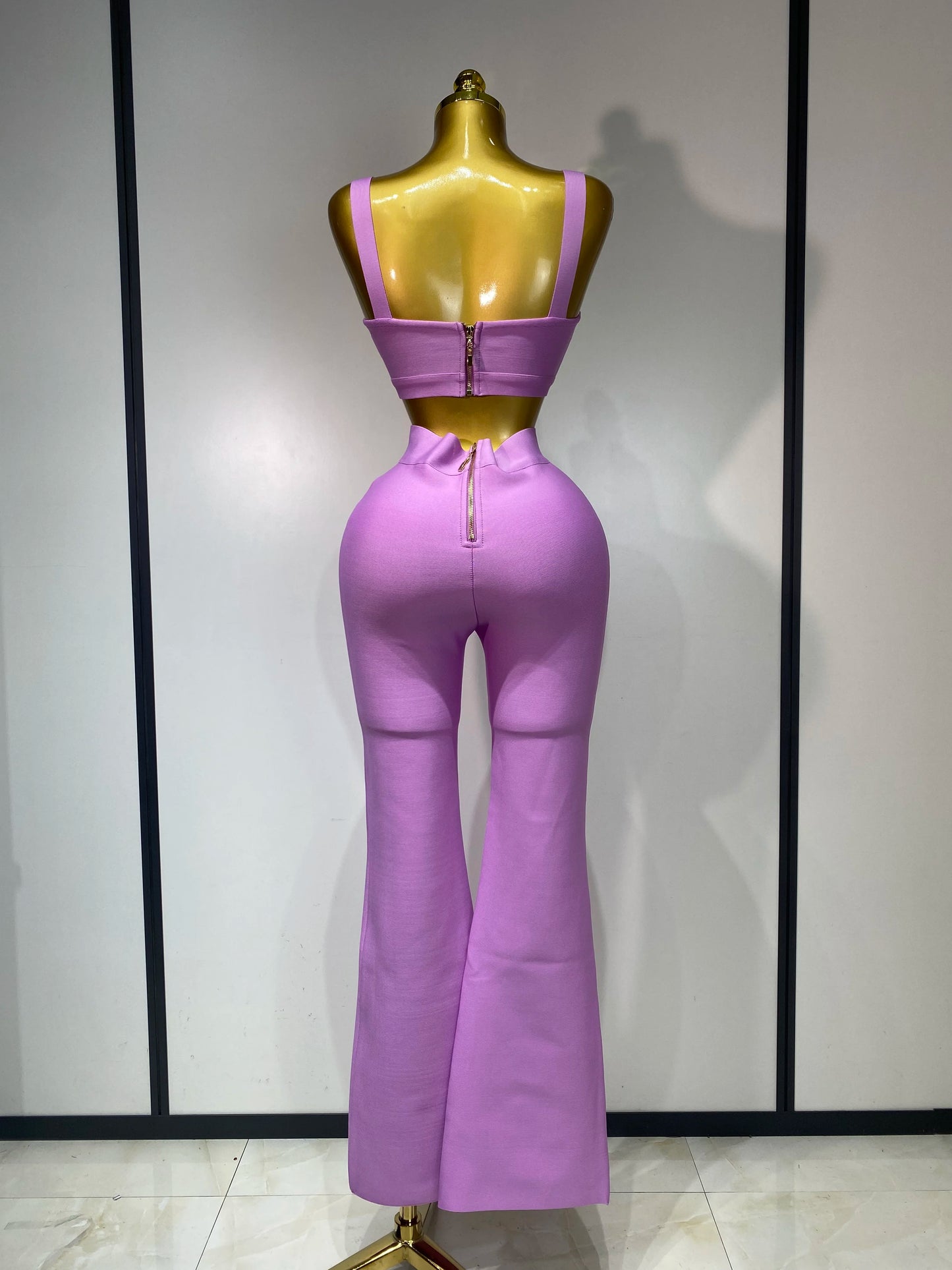 High Quality Elegant Bandage Top Pant Set Women Sexy Evening Party Nightclub Luxury Birthday High Street Fashion Two Piece Set