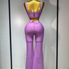 Women Sexy Bandage Crop Top Pant Set Evening Party Club Luxury Birthday High Street Fashion Elegant Luxury Birthday Outfit ﻿
