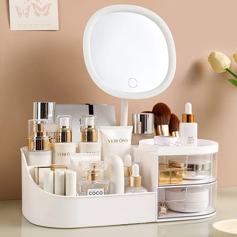 Drawer Type Cosmetics Storage Box, Desktop Dresser Skin Care Shelf, Office Stationery Lipstick Makeup Box Bedroom Home
