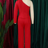 White 2 Piece Sets Women Outifits Autumn Slanted Shoulder Nail Bead Top Pants Two-piece Party Lady Matching Sets OL Fashion Suit