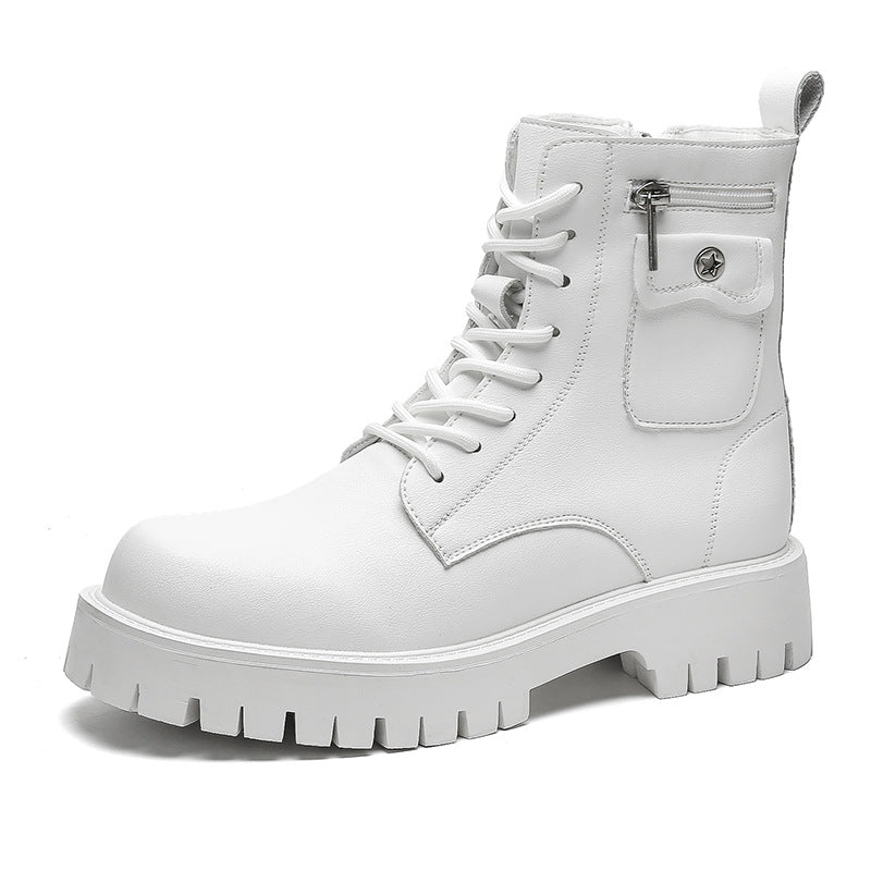 2025 Trend Men Boots Sneakers Outdoor Fashion High Top Wholesale Punk Shoes for Men Casual Leather Street Style Ankle Boots Men