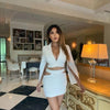 sets for women 2 pieces Sexy Lapel Long Sleeve Jackets + High Waist Hollow Out Skirts Set 2024 Woman Clothes Women's Suits