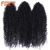 FASHION IDOL 200g 3pcs Afro Kinky Curly Braiding Hair Synthetic Crochet Hair 18 Inch Ombre Brown Passion Twist Hair Extensions