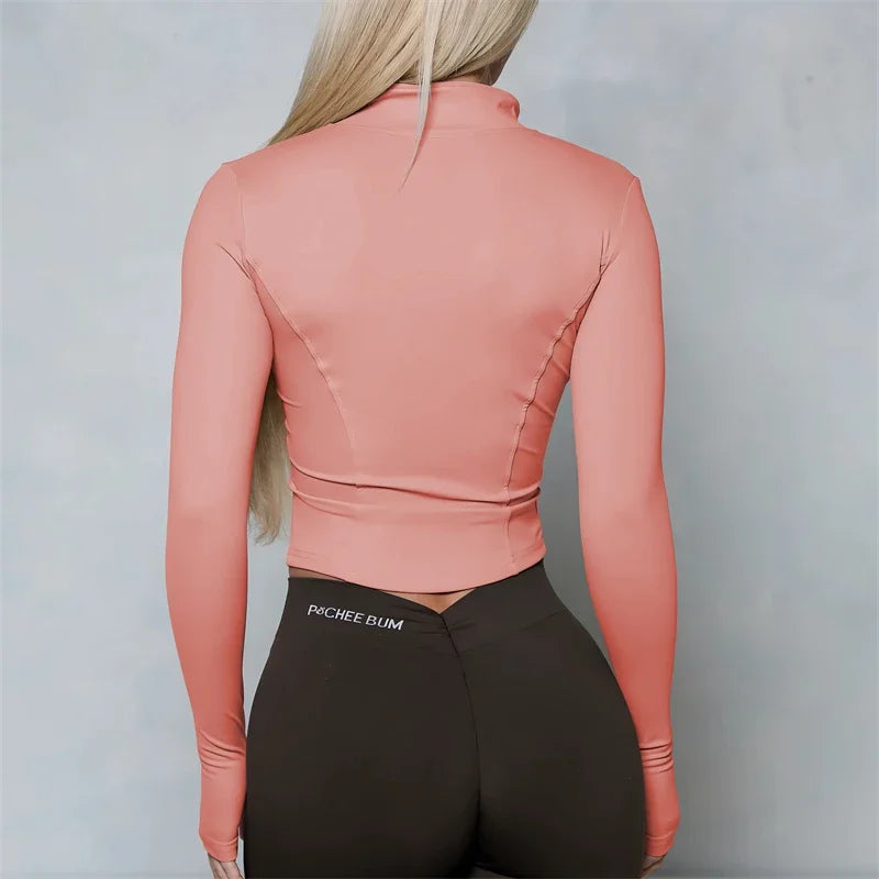 Women BUM New Sculpting Jacket Running Elasticity Yoga Jacket Slim Top Coat Women's Sports Jacket Gym Long Sleeves Women Zipper