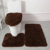 3PCS/set Solid Color Home Carpets Toilet Lid Cover Rugs Kit Non-slip Foot Mat for Bathroom Floor Bath Rug Foot Mat