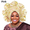 Already Made Turban Cap for Women Nigerian Wedding Headpiece African Auto Gele Headtie Aso Oke Headgear Bonnet Head Wrap Hijab