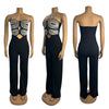 Women's Jumpsuit 2025 Summer New Temperament Fashionable Sexy Sleeveless Woven Tape Strapless Backless Party Straight Jumpsuits