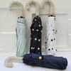 Bling Rhinestone Hook Handle Umbrella Automatic Folding Hook Handle Sunshade UV Protection Rainproof Portable Umbrella Rain Gear
