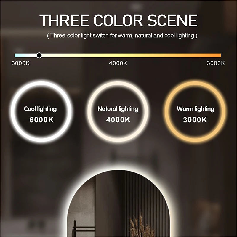 Bathroom Smart Makeup LED Mirror Adjustable light With Bluetooth Speaker Anti-Fog Human Body Induction Hotel Decoration Mirror