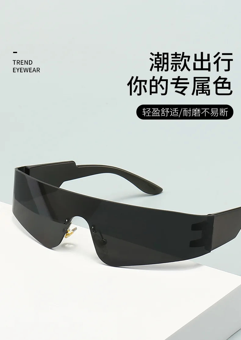 New Fashion Colorful Sports Sunglasses Women Cyberpunk Frameless Sun Glasses Anti Ultraviolet Driving Shades UV400 Oculos De Sol