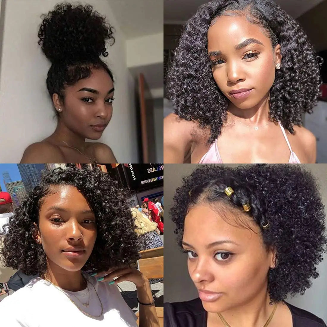 Mongolian Afro Kinky Curly Bundles Human Hair Afro Kinky Bulk Human Hair Unprocessed Virgin Hair Bundles for Women Natural Black