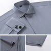 Men's French cufflink shirt with long sleeves slim fit concealed buttons solid color high end wedding dress formal men's