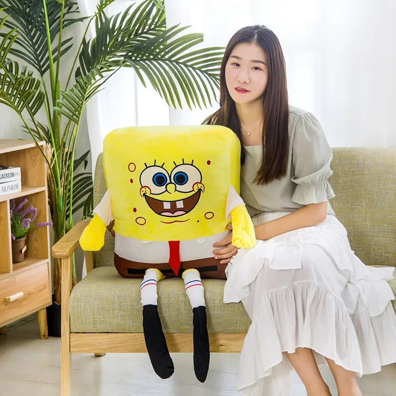 Big Size Cute SpongeBob Patrick Star Plush Toy Very Soft Hug Pillow Stuffed Cartoon Anime Plushies Kawaii Doll Xmas Gifts