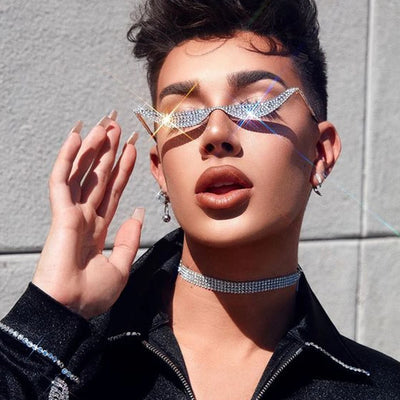 Shine Vintage Rhinestones Decoration No Lens Half Metal Glasses Frames Woman Luxury Eyewear Popular Fashion Eyeglasses Frame
