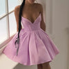 Mingmingxi Summer Wedding Guest Dresses for Women 2024 New Arrivals Purple Corset Sexy Dress Mini Elegant Fit and Flare Dress