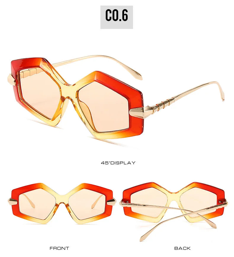 New Unique Women Fashion Sunglasses Retro Unique Lens Special Shades UV400 Men Punk Oversized Sun Glasses UV400