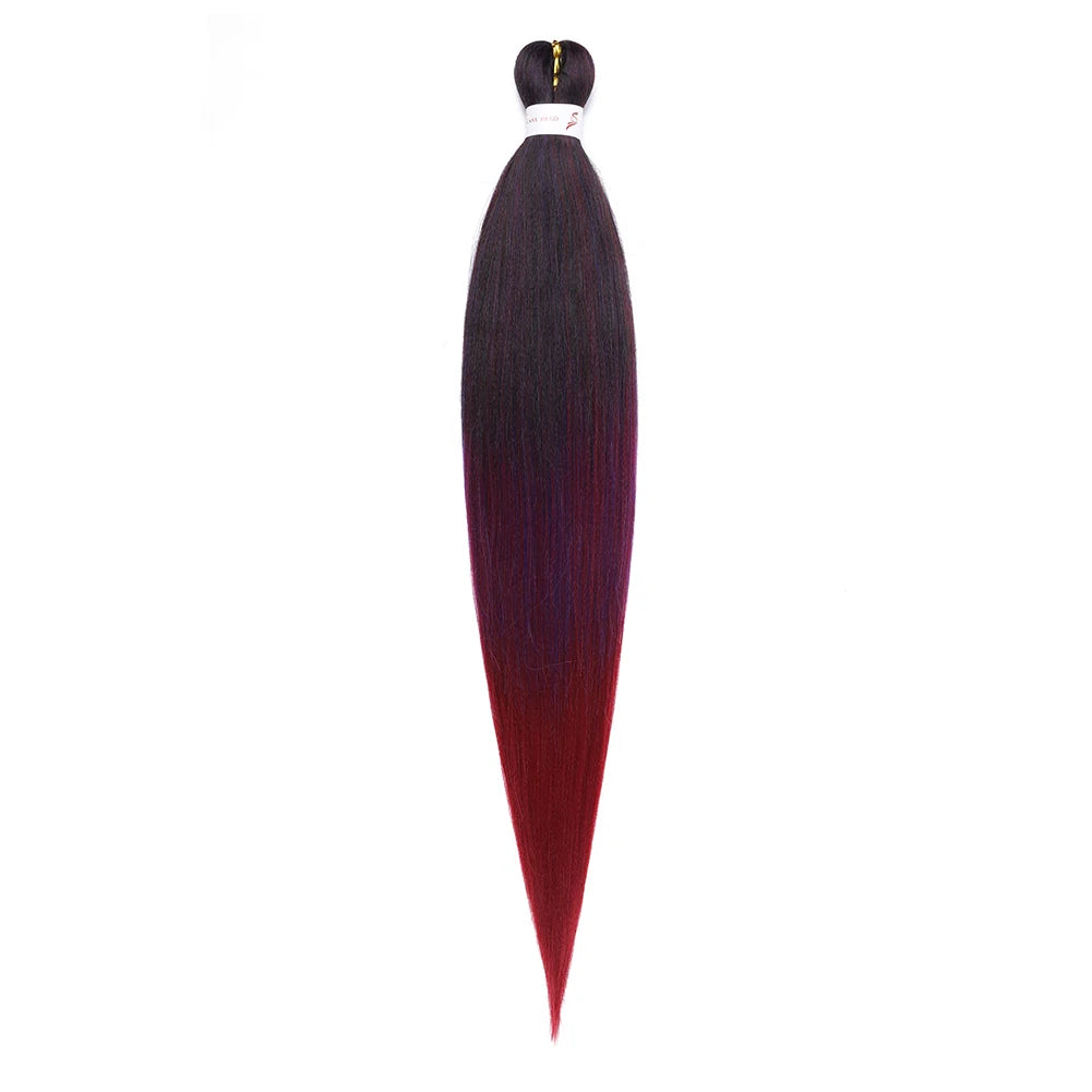 Pre-stretched Braids Synthetic Hair Professional Itch Free Hot Water Setting Fiber 30'' Ombre Yaki Texture Braid Hair Extensions