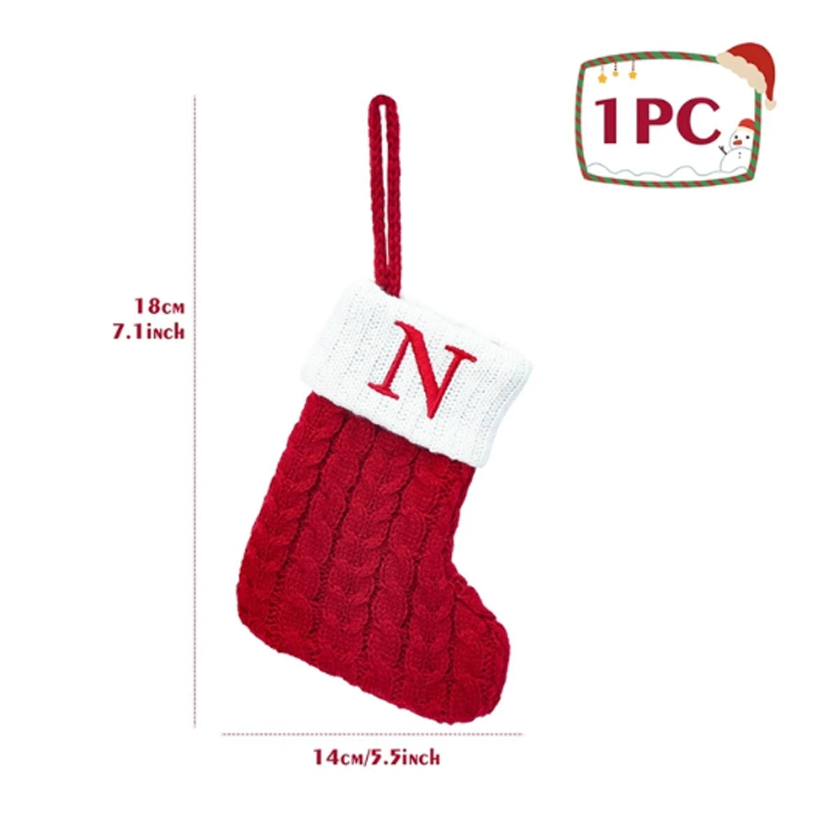 Christmas Socks Knitting Snowflake Letter Stocking Christmas Decoration For Home 2024 Xmas Tree Ornament Gift Navidad Natal 2024