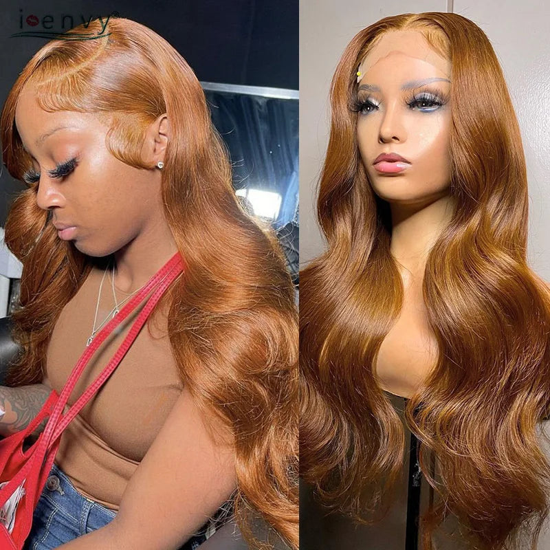 13X6 Ginger Blonde Lace Front Human Hair Wigs Red Burgundy 13x4 Body Wave Transparent HD Lace Frontal Wig Brown Lace Front Wig