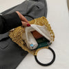 MOODS Handmade Woven Design Round Handle Handbags For Women Eco-friendly Craft Paper Hollow-out Luxury Designer Top-handle Bags