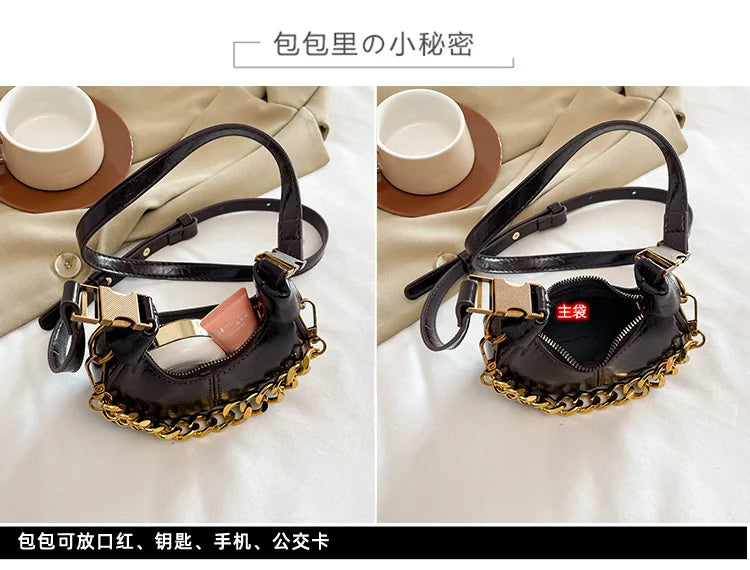2024 Autumn Winter Mini Crossbody Bags For Women Luxury Half Moon Handbags For Ladies Purse Handle Bags Female Small Bag