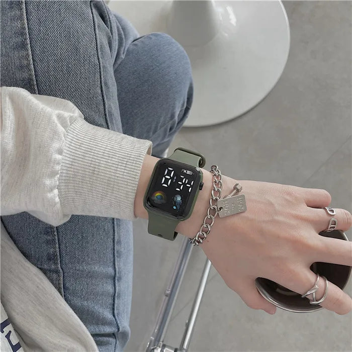 Technological LED Astro Watch for Women and Men Students Ins High Beauty Watches with Simple Fashion and Waterproof Electronics