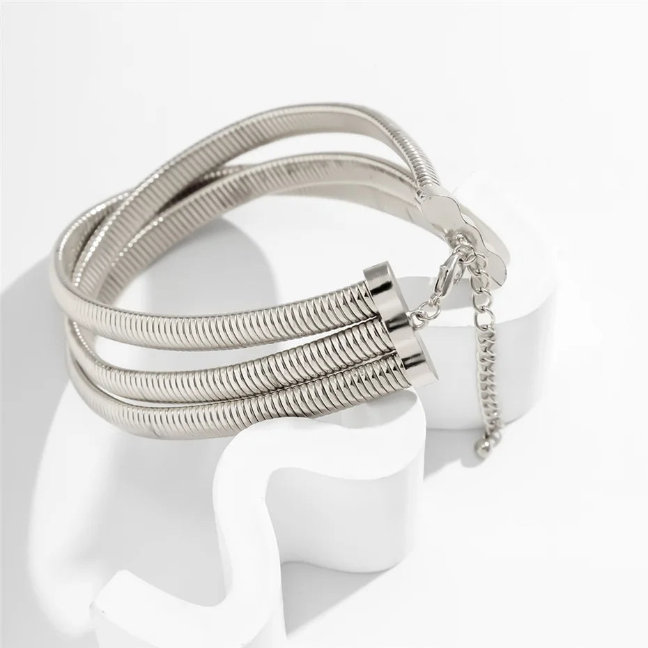 Ingemark Exaggerated Chunky Heavy Metal Twisted Torques Choker Necklace for Women Spiral Big Chain Grunge Jewelry Steampunk Men
