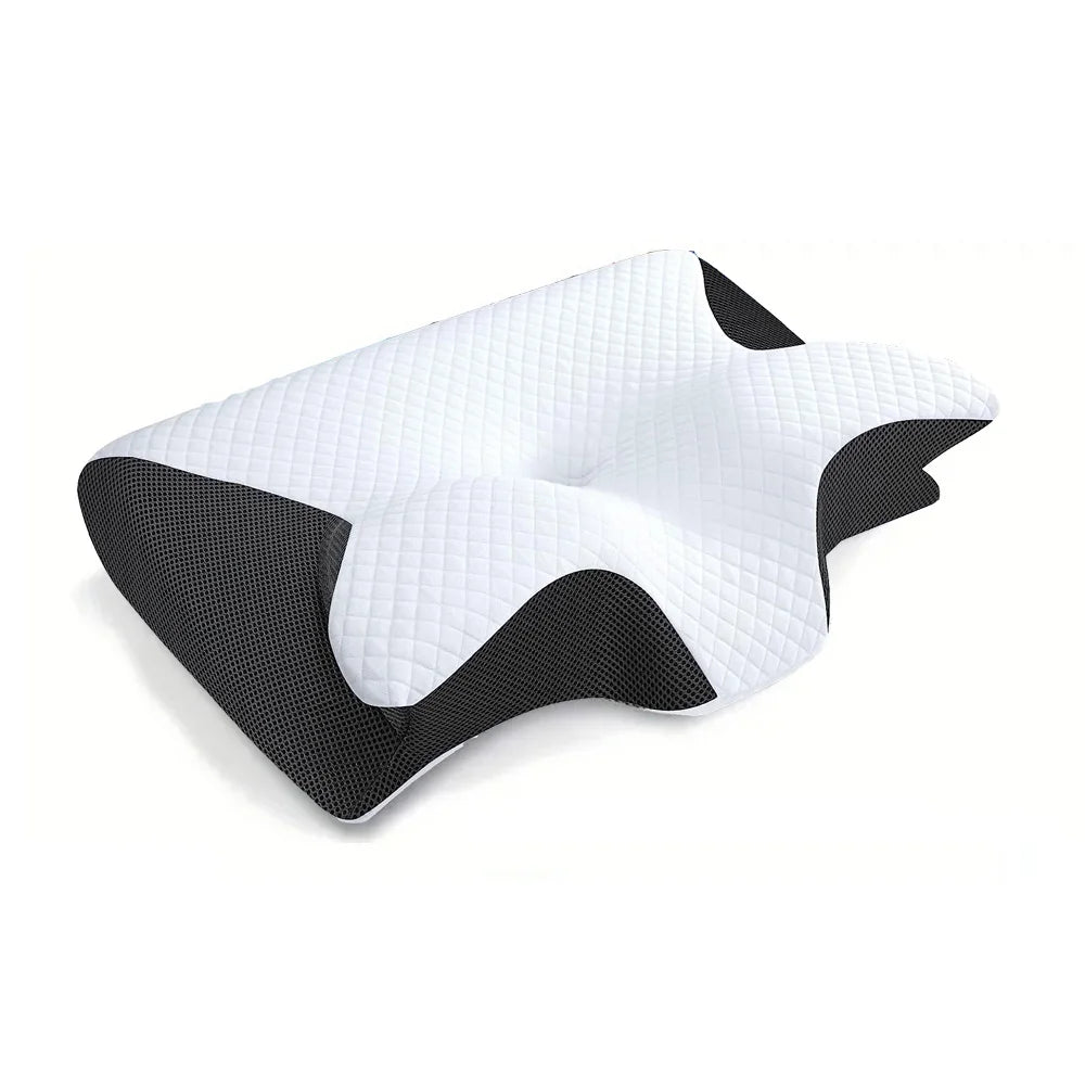 1 Stück Memory Foam Nackenstützkissen, 2-in-1 Ergonomisches Konturkissen für Nackenschmerzen, Konturierte Stützkissen, Nackenkissen