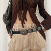 Rock Retro Heavy metal band cowboy cowgirl Ladie's Belts Waist Decorative Girdle Hit hot Pung Pu Leather For Jeans Accessories