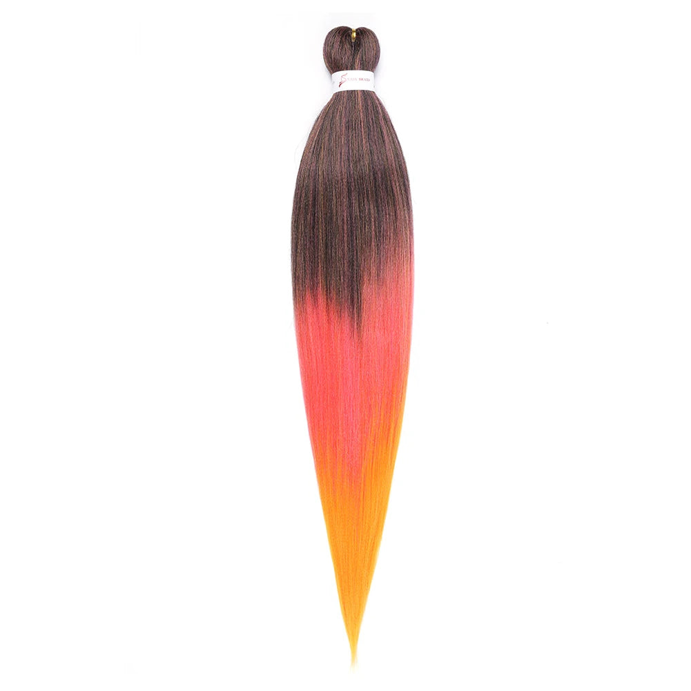 Pre-stretched Braids Synthetic Hair Professional Itch Free Hot Water Setting Fiber 30'' Ombre Yaki Texture Braid Hair Extensions