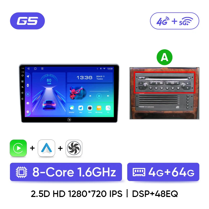 Ainavi Car Radio For Peugeot 307 CC 307CC 307SW 2002 - 2013 Wireless Carplay Android Auto Stereo Multimedia Player 4G 2 Din