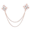 Fashion Tassel Crystal Cross Chain Brooch Women's Shirt Collar Pins and Brooches Personality Lapel Pin Buckle Women Accessories