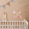 Baby Crib Mobile Bed Bell Rattle Toys Wooden Crochet Stars Pendant Bed Bell Toys Newborn Comfort Crib Bracket Hanging Toys Gifts