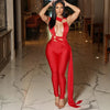 Joskaa Sexy Hollow Bandage Irregular Jumpsuit Women Summer Sleeveless Backless Ribbon Skinny Rompers 2025 Midnight Clubwear