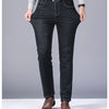 2024 New Business Men's Jeans Casual Straight Stretch Fashion Classic Blue Black Work Denim Trousers Male Brand Clothing