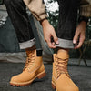 Boots Men High Top Boots High Quality Women Leather Shoes Fashion Outdoor Sneakers Men Lace Up Non-Slip Ankle Boots for Couple