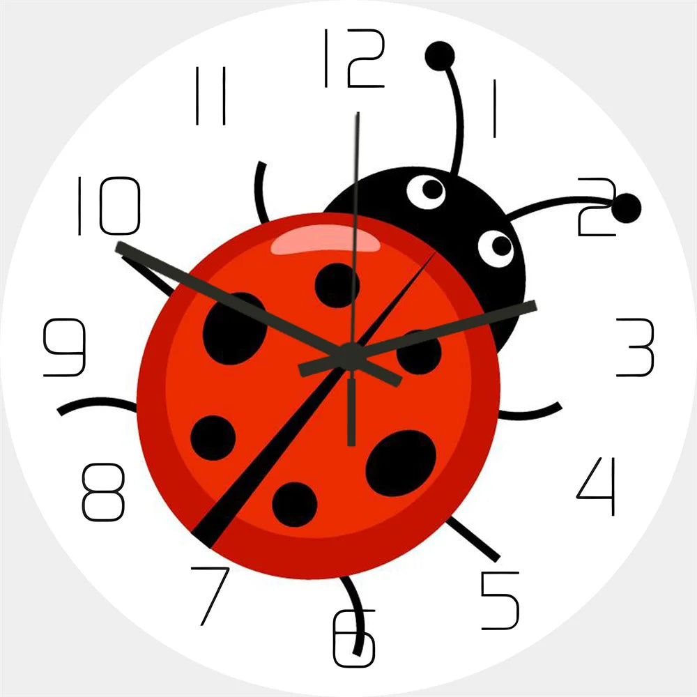 Funny Frog Acrylic Wall Clock Beach Starfish Record Marble Cat Retro Wall Decoration Clocks for Living Room Bedroom Office Home
