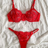 Floral tube Embroidered no padding Bra & Thongs Panties, Underwire Lingerie Set, Women's Lingerie & Underwear