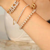 DOREMI Fat Bubble Slide Initial Letters Bracelet Full Crystal Letters Women Name DIY Sliding Slider Letter Bracelets