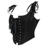 Black Velvet Sexy Overbust Corset Crop Tops Women Front Lace Up Side Zipper Shoulder Strap Bustier Vest Slimming Shaper Camis
