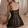 Sexy Summer Semi-Sheer Wrap Chest Pajamas Women's Fashion Lingerie Soothing Soft Sleeveless Camisole Sleepdress Mini Thongs Set