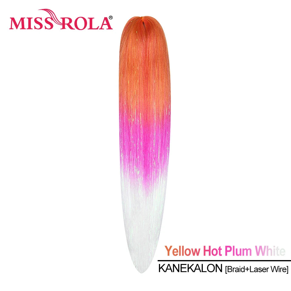 Miss Rola KANEKALON EZ Braid With Tinsel Wire DREAM OCEAN  New Color Synthetic Hair Extension Pre Stretched Twist Jumbo Braid